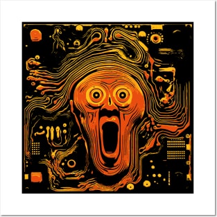 Artificial Munch's The Solid Scream Circuit Board Chip Diagram Posters and Art